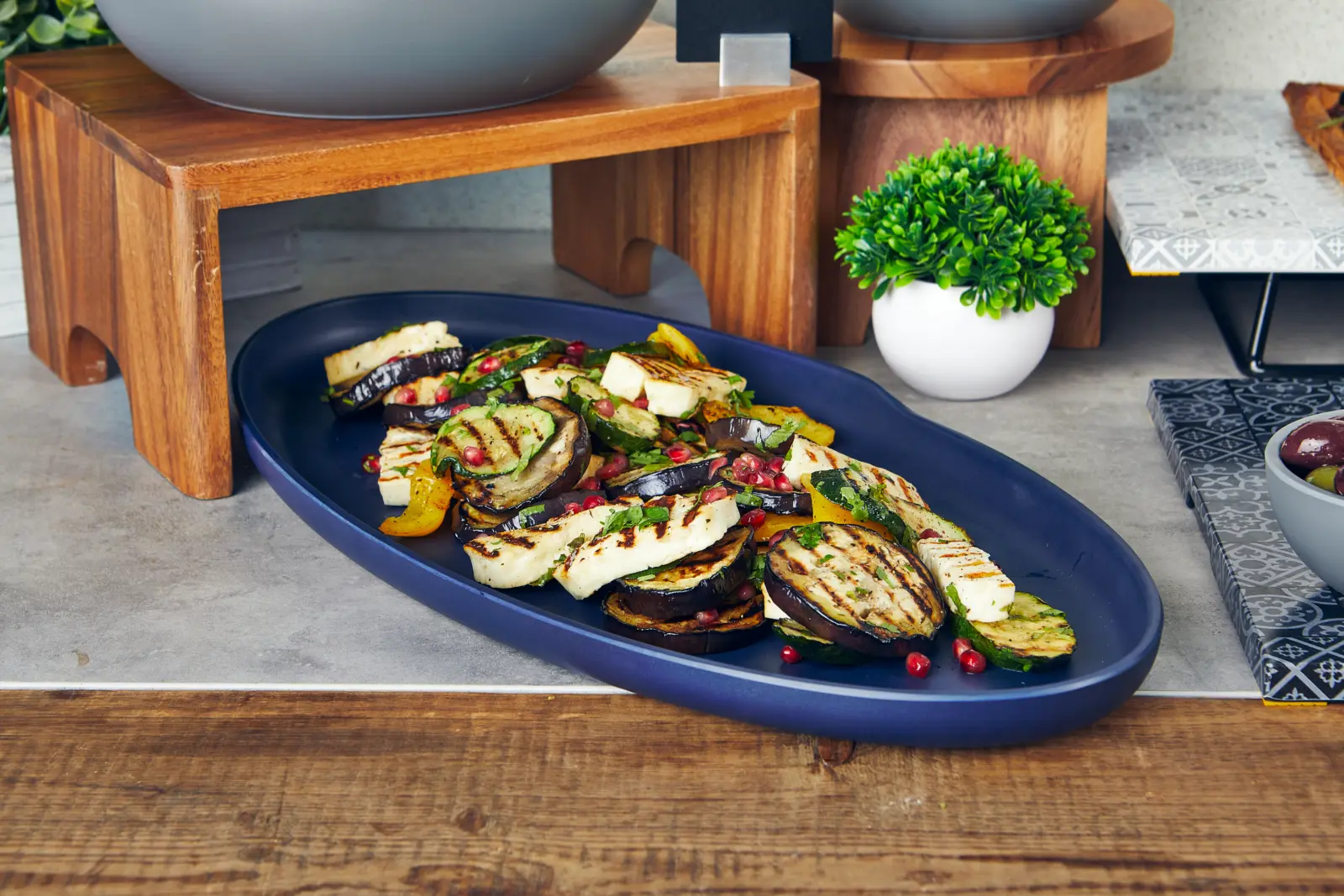 Denim Blue Copenhagen Oval Melamine Dish 55 x 27.5cm - Image 4