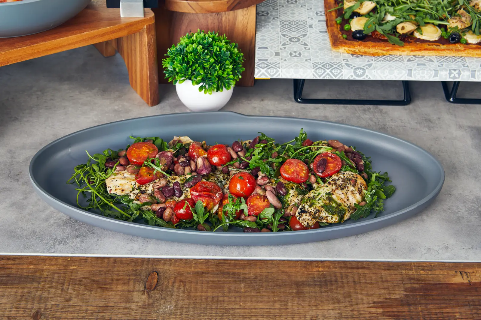 Grey Copenhagen Oval Melamine Dish 55 x 27.5cm - Image 3