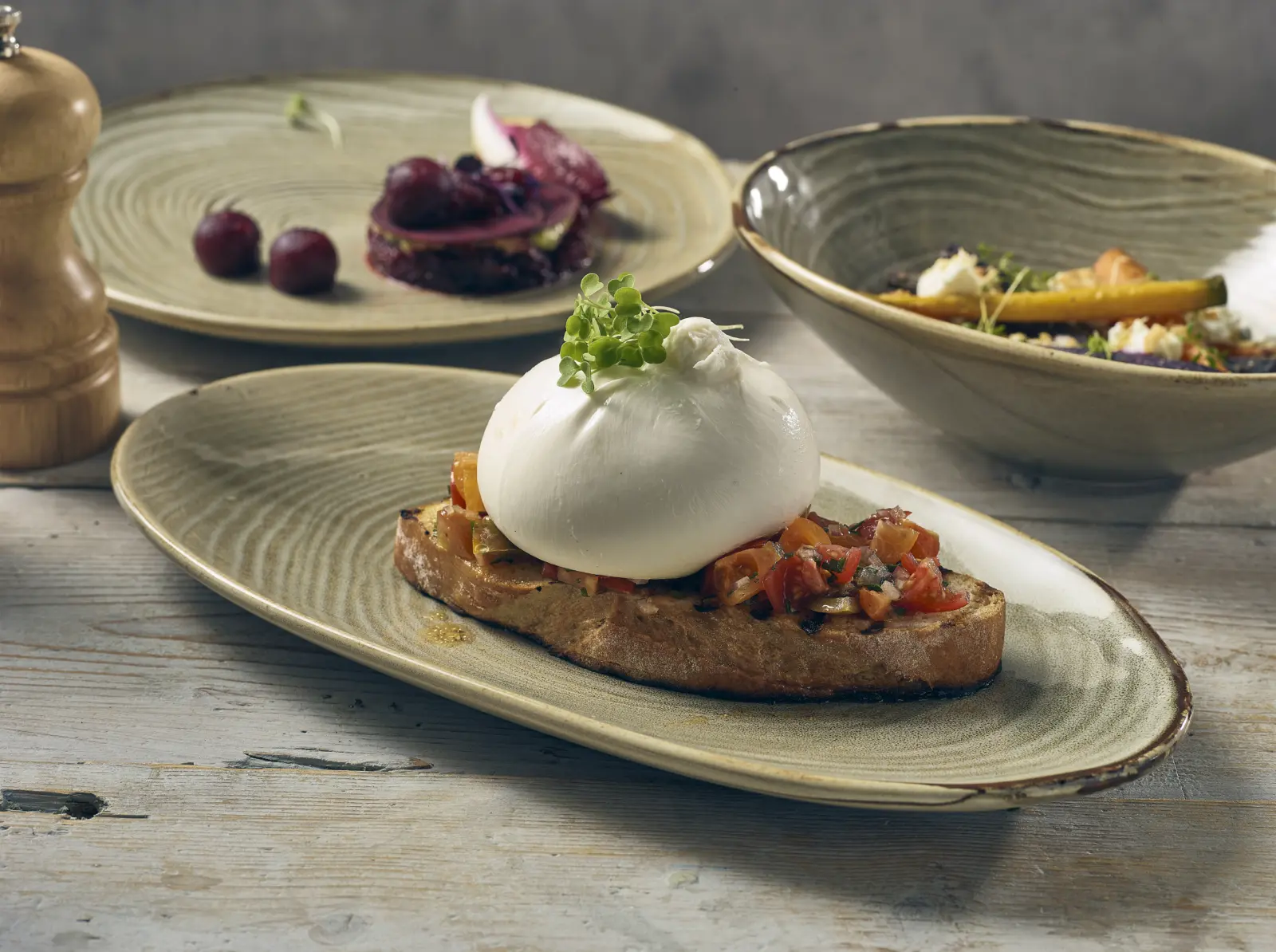 Terra Porcelain Grey Organic Platter 31cm - Image 3