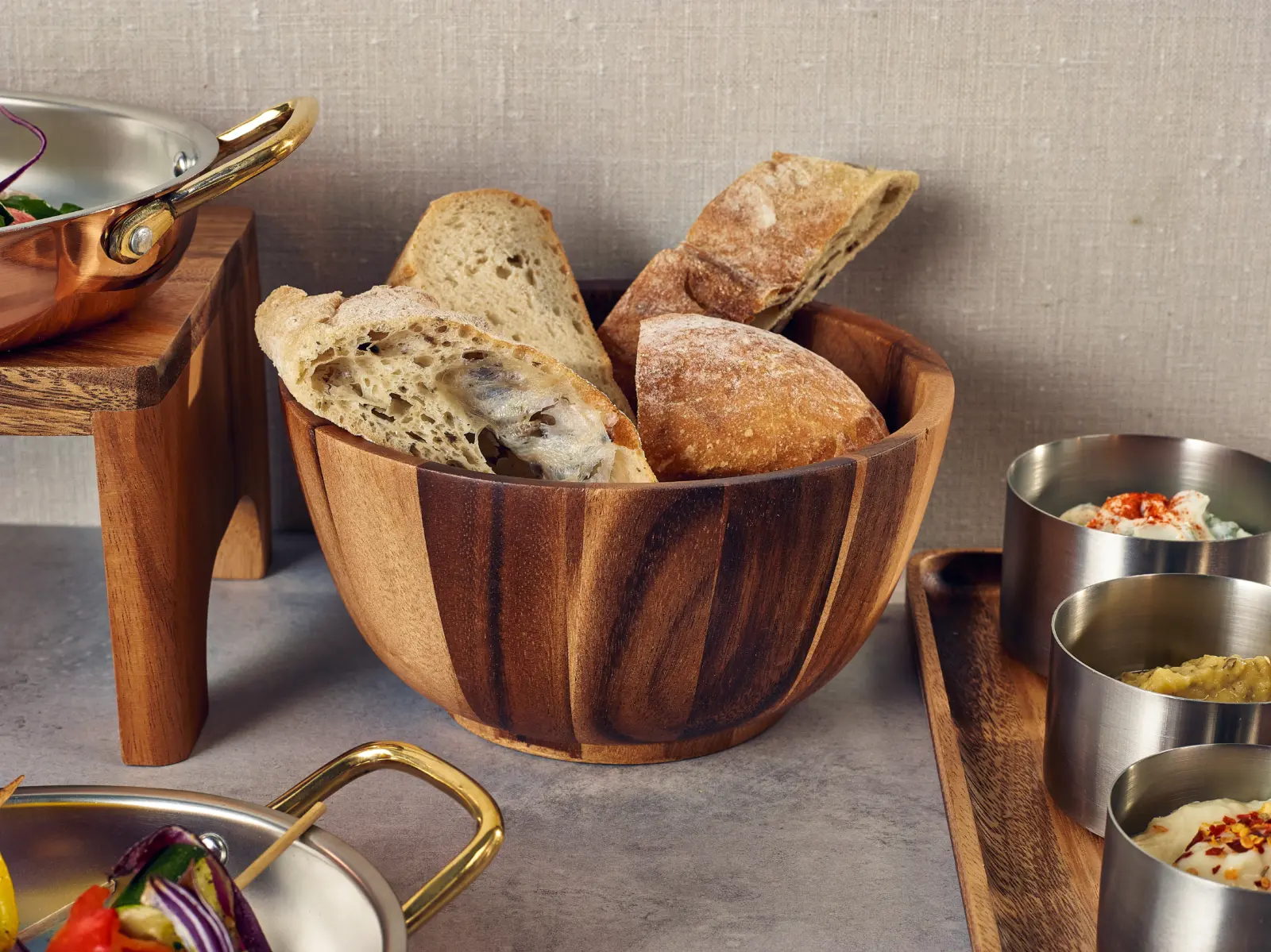 Acacia Wood Bowl 25Dia x 12cm - Image 2