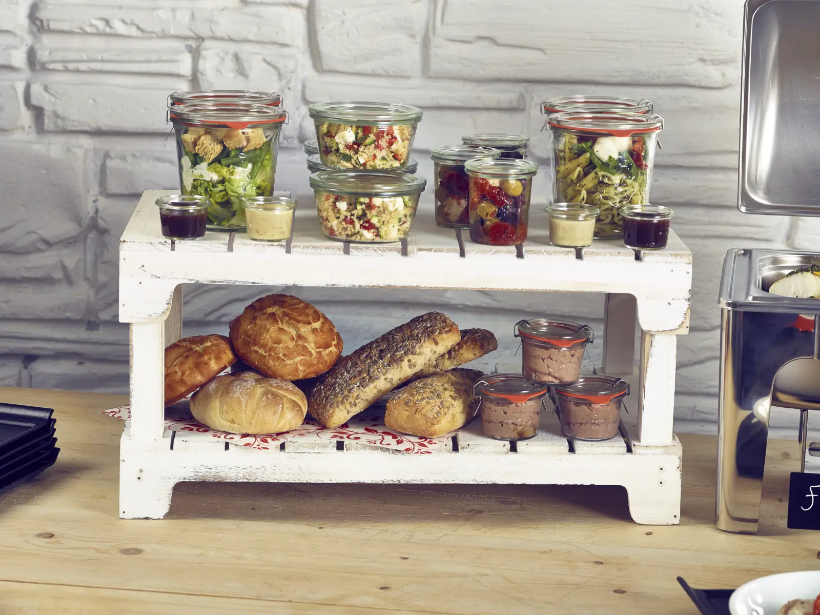 White Wash Wooden Display Crate Stand - Image 3