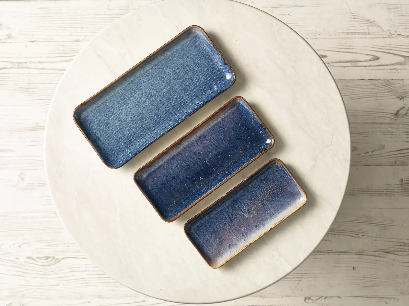 Terra Porcelain Aqua Blue Narrow Rectangular Platter 27 x 12.5cm - Image 4