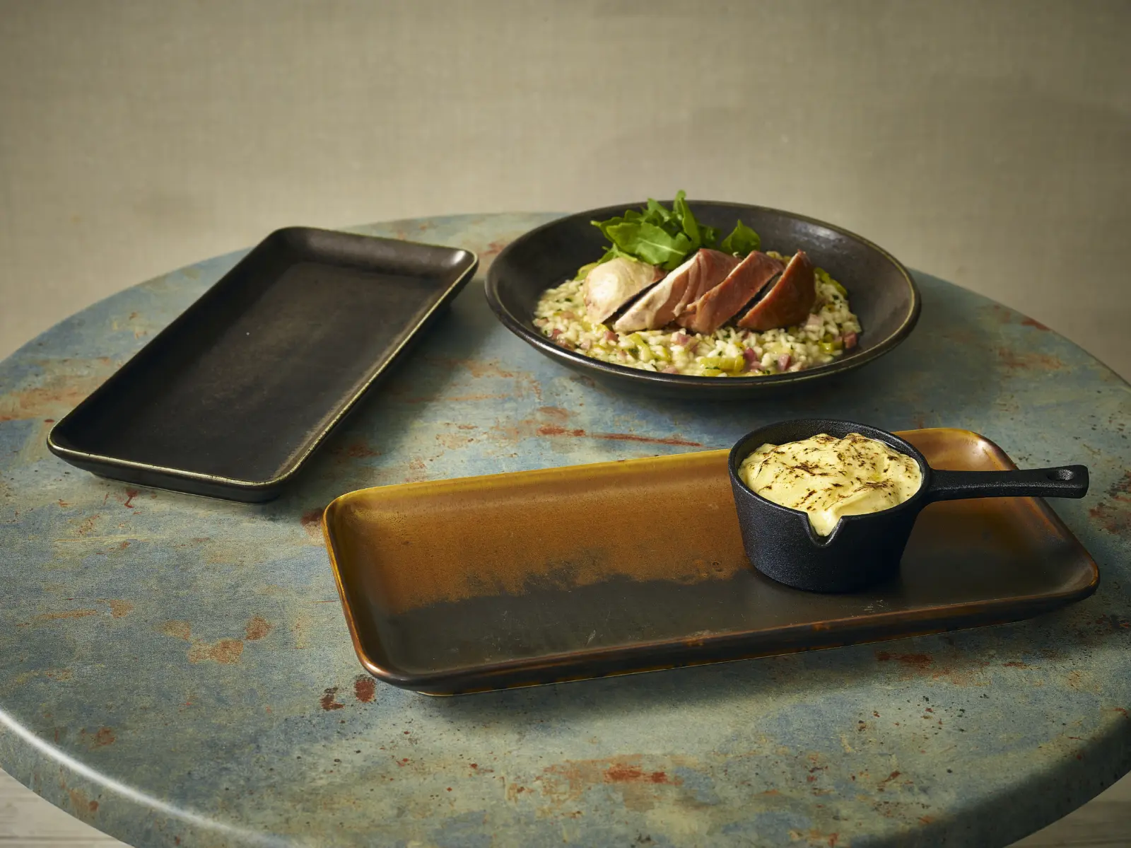 Terra Porcelain Rustic Copper Narrow Rectangular Platter 31 x 14cm - Image 3