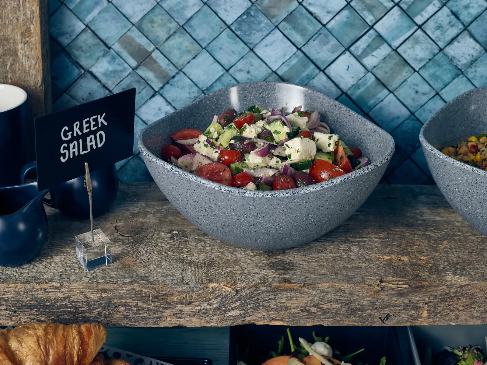 GenWare Melamine Grey Granite Triangular Buffet Bowl 28cm - Image 3
