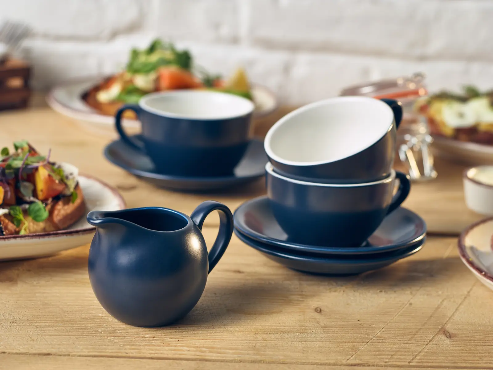 GenWare Porcelain Matt Blue Bowl Shaped Cup 17.5cl/ 6oz - Image 4
