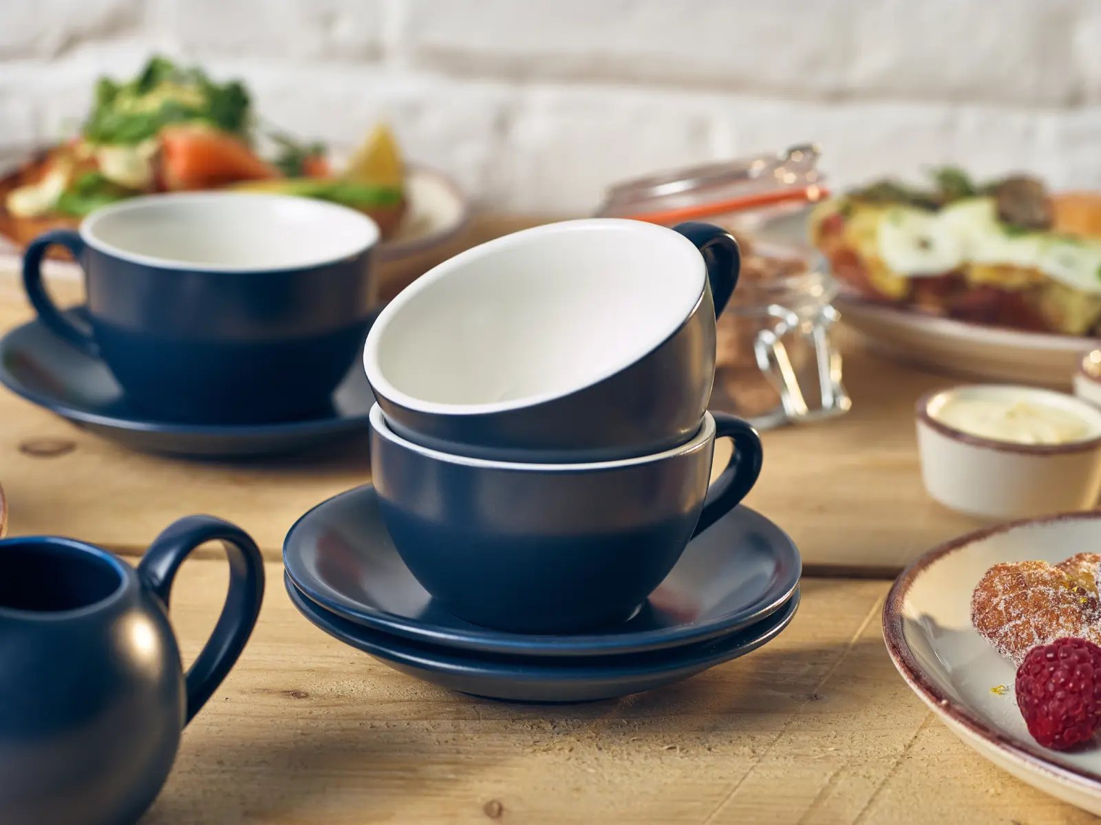 GenWare Porcelain Matt Blue Bowl Shaped Cup 17.5cl/ 6oz - Image 3