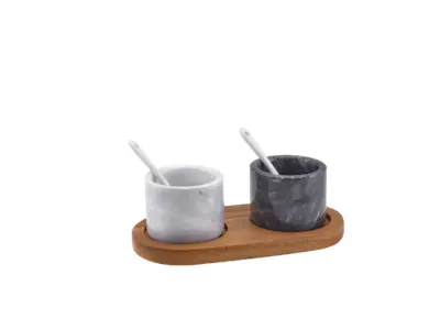 Marble Salt & Pepper Pot Set