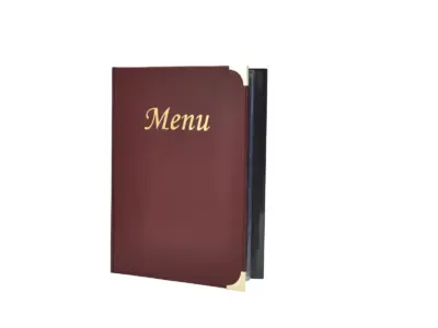 A4 Menu Holder Wine Red 8 Pages