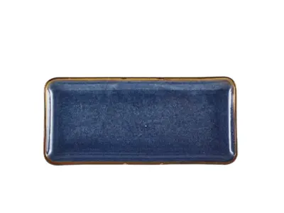 Terra Porcelain Aqua Blue Narrow Rectangular Platter 31 x 14cm