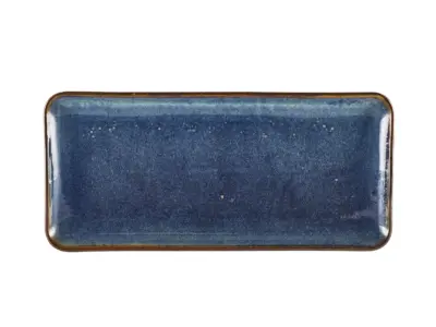 Terra Porcelain Aqua Blue Narrow Rectangular Platter 36 x 16.5cm