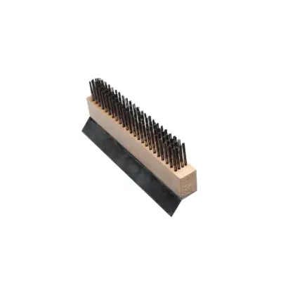 Pizza Oven Wire Brush W/ Scraper (No Handle)
