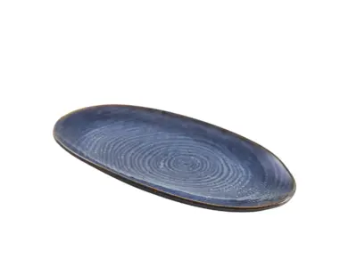 Terra Porcelain Aqua Blue Organic Platter 31cm