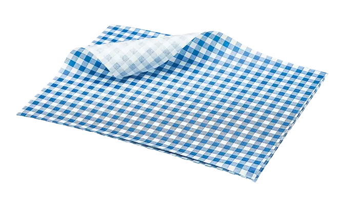 Greaseproof Paper Blue Gingham Print 25 x 20cm