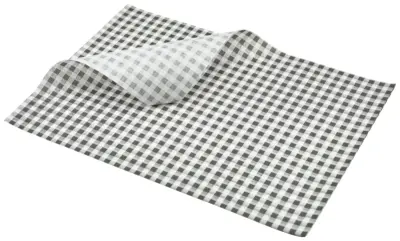 Greaseproof Paper Black Gingham Print 35 x 25cm