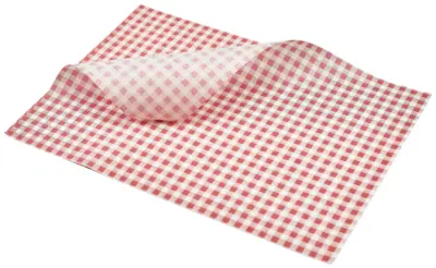 Greaseproof Paper Red Gingham Print 35 x 25cm