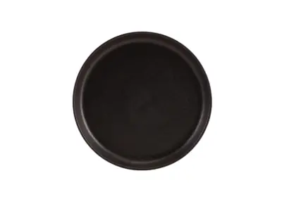 GenWare Kava Black Stoneware Ribbed Plate 25cm