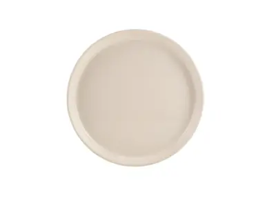 GenWare Kava White Stoneware Ribbed Plate 25cm
