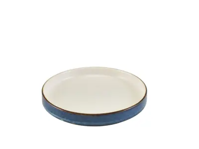 Terra Porcelain Aqua Blue Two Tone Presentation Plate 21cm