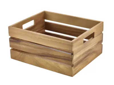 Genware Acacia Wood Box/ Riser GN 1/2