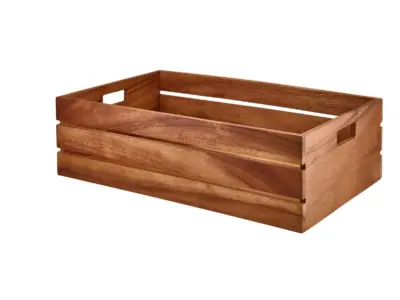 Genware Acacia Wood Box/ Riser GN 1/1