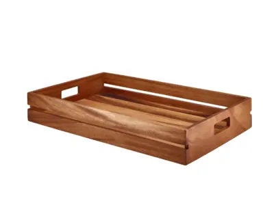 Genware Acacia Wood Low Box/ Riser GN 1/1