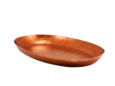 GenWare Copper Hammered Aluminium Oval Platter 56 x 39cm