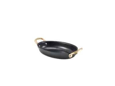 GenWare Black Vintage Steel Oval Dish 16.5 x 12.5cm