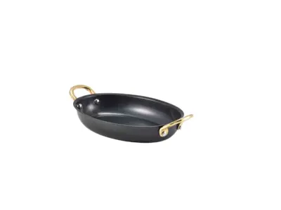 GenWare Black Vintage Steel Oval Dish 18.5 x 13.5cm