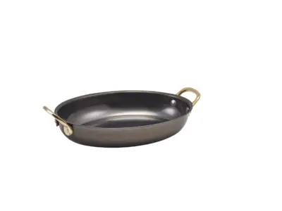 GenWare Black Vintage Steel Oval Dish 20.75 x 15.75cm