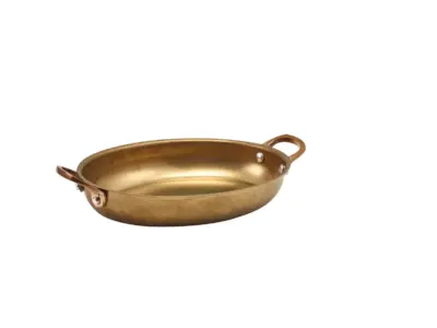 GenWare Gold Vintage Steel Oval Dish 20.75 x 15.75cm