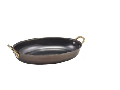 GenWare Black Vintage Steel Oval Dish 24.5 x 17.5cm