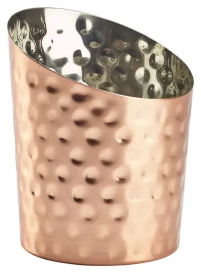 Hammered Copper Plated Angled Cone 9.5 x 11.6cm (Dia x H)
