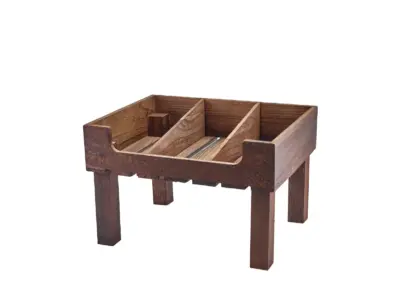 Rustic Wooden Display Crate Stand GN 1/2