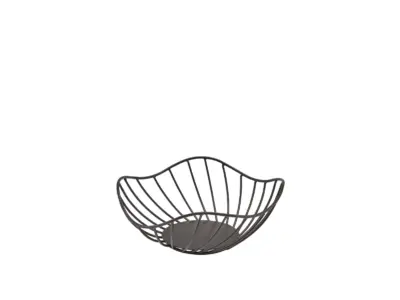 GenWare Lotus Leaf Black Wire Basket 20 x 8cm