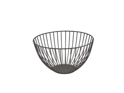 GenWare Round Black Wire Basket 24 x 13cm
