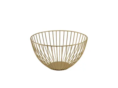 GenWare Round Gold Wire Basket 24 x 13cm