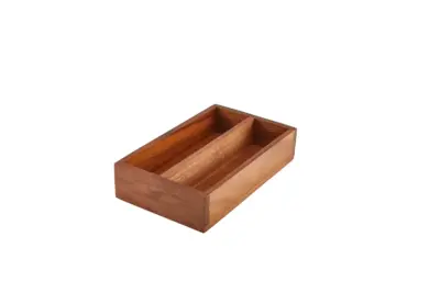 GenWare Acacia Wood 2 Compartment Cutlery Tray