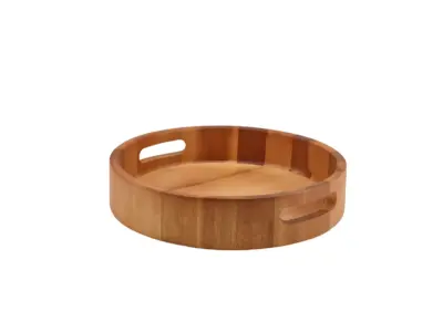 GenWare Acacia Wood Round Serving Tray 30cm