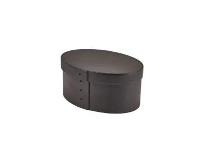 GenWare Black Wood Veneer Oval Bread Box