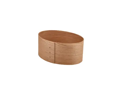 GenWare Light Wood Veneer Oval Bread Box