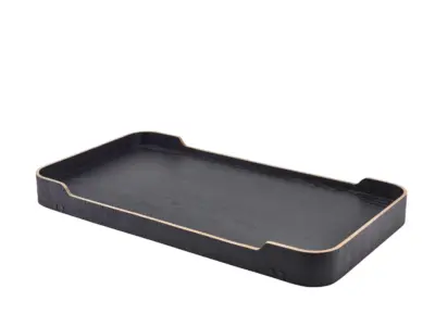 GenWare Black Wood Veneer Room Service Tray 59 x 30 x 23cm