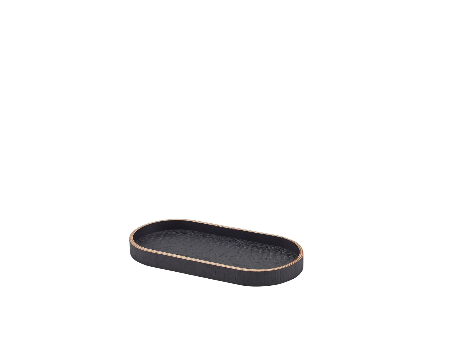 GenWare Oval Black Wood Veneer Tray 23 x 11cm