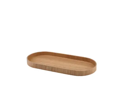 GenWare Oval Light Wood Veneer Tray 35 x 16.5cm